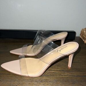 Vivianly Clear Pointed Toe Heels